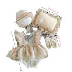 Newborn Photography Props Baby Girl Hat Shoes Lace Romper Bodysuits Outfits Photo Clothing Fotografia Boy Costume Accessories - Image 2