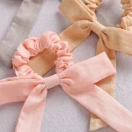 Girls Hair Accessories Big Bows Toddler Ponytail Holder Cotton Linen Children Elastic Scrunchy Fashion Hair Rubber Bands - Image 6