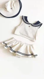 Children's Swimsuit 2025 New Toddler Baby Girls One-piece Swimsuit Summer Navy Swimsuit Swimwear for Girls - Image 7