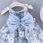 (Girls 0-3 Years Old) Summer New Girls Dress Floral Print Little Fresh Everyday Sweet Princess Dress with Bow - Image 5
