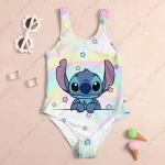24 New Baby Swimsuit Girl 2024 Stitch Children Women Swimwear Beach Swimsuit Kids 4-14 Years Old Sell Like Hot Cakes Girls' Girl - Image 2