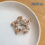Pink Embroidered Flower Hairpin for Girls Kids Hair Clip Bangs Side Hair Accessory Barrettes - Image 8