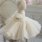 Baby Girl Dress Lace Beading Appliques Baptism Dress for Girls 1st Year Birthday Party Wedding Christening Baby Infant Clothing - Image 4