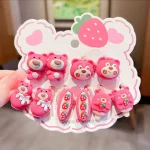 Children's hair accessories, hair rings, strawberry bear hair ropes, girls' rubber bands, headband accessories, little girls' ca - Image 5