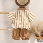 Baby Boy Clothes Set T-Shirt+Shorts Kids Boy Summer Clothing Set Cute Cartoon Bear Outfit Set Infant Toddler Tee Shirt Pants - Image 2