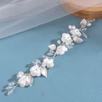 Handmade Rhinestones Hair Accessories for Girls Artificial Crystal Pearl  Headband Tiara Jewelry Hair Clips - Image 3