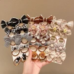 Kids Hair Accessories 10Pcs/Set Baby Girls Cute Hair Band Sweet Bow  Ties Elastic Rubber Princess Flower Headbands for Girls - Image 3