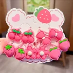 Children's hair accessories, hair rings, strawberry bear hair ropes, girls' rubber bands, headband accessories, little girls' ca - Image 4