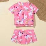 Girls Buoyancy Swimsuit Summer Kids Pool Swimwear 2025 New Children Cartoon Print Floating Rash Guards Infant Beach Clothing - Image 2