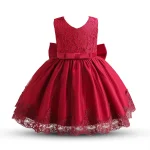 1 Year Baby Girl Birthday Party Dress for Newborn Girls Clothes Polka Dots Costumes Infant Christending Gown Match Bow Headwear - Image 5