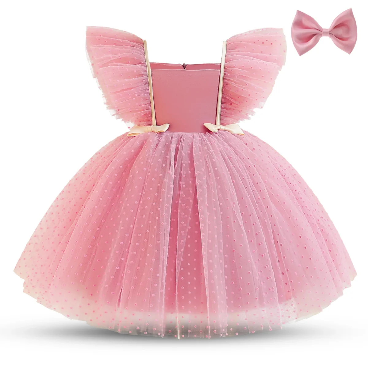 1 Year Baby Girl Birthday Party Dress for Newborn Girls Clothes Polka Dots Costumes Infant Christending Gown Match Bow Headwear - Image 8