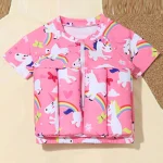 Girls Buoyancy Swimsuit Summer Kids Pool Swimwear 2025 New Children Cartoon Print Floating Rash Guards Infant Beach Clothing - Image 3