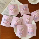 4pcs/set Cute Colorful Geometric Mini Hair Clips For Girls Sweet Hair Ornament Hairpins Barrettes Kids Lovely Hair Accessories - Image 3