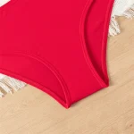Bikini Girls Kids Swimsuits One Shoulder Ruffles Swimwear Solid Color Backless Bathing Suit - Image 5