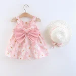 (Girls 0-3 Years Old) Summer New Girls Dress Floral Print Little Fresh Everyday Sweet Princess Dress with Bow - Image 9