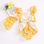 2-8Yrs Baby Girls Swimsuits Toddler Girls Bow Floral Print Swimwear For Girls Bikini Set 2024 Summer Infant Girls Bathing Suits - Image 6