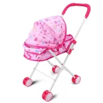 Trendy Plastic + Metal Dolls Pram Iron Support Frame Play Game Kids House Accessories Role Play Baby Stroller Little Girls Boys - Image 9