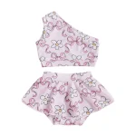 Toddler Girls Two Piece Swimsuits Sleeveless Bow Print Tank Top Bikini Bottom Set Summer Bathing Suits - Image 7