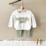 2025 Baby Boy Clothes MAMA'S BOY Sets Fall Baby Girl Infant Outfit Sweatshirt Top Pants 2Pcs Long Sleeve Winter Warm Infant Suit - Image 4