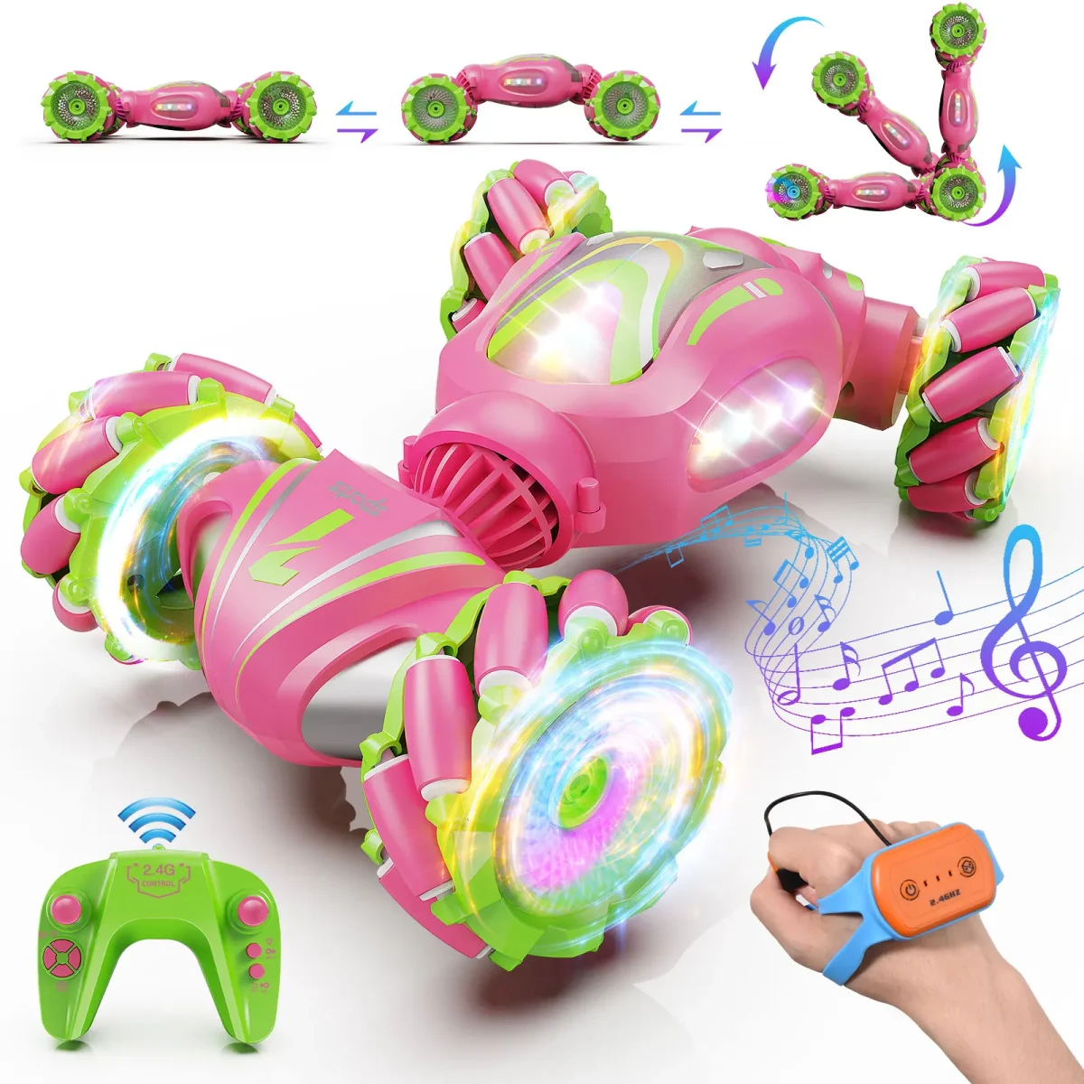 Gesture Sensing RC Stunt Car 4WD Hand Controlled RC ON-Off-Road Twist Control with Light & Music for Boys Girls Toys Age 6-8-12 - Image 7