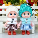 5 Pcs Kids Mini Doll Toys for Girls 8 Cm Cute Soft Plush Skirt Dolls Mobile Phone Pendant Bag Decoration Random Color - Image 3