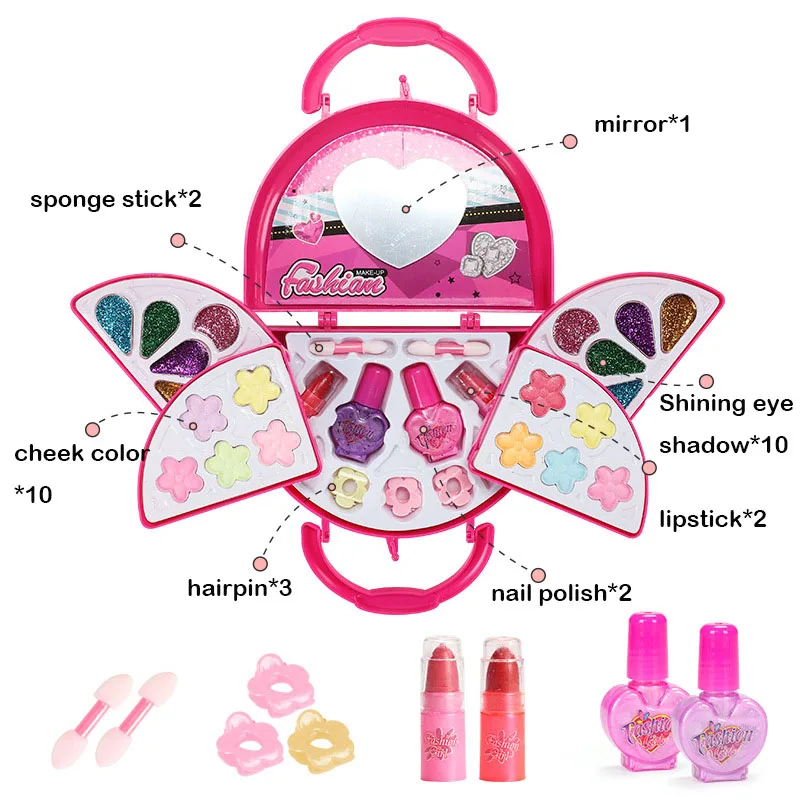 H9a39dc839d314967bad0bc4c0c8b4ef1L.webp Girl Pretend Play Toy Set Beauty Makeup Cosmetic Bag Handbag Kids Party Toy Makeup Gift Set for 3 4 5 6 7 8 Years Old Girls - Image 1