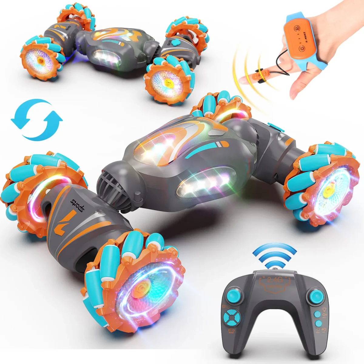 Gesture Sensing RC Stunt Car 4WD Hand Controlled RC ON-Off-Road Twist Control with Light & Music for Boys Girls Toys Age 6-8-12 - Image 9