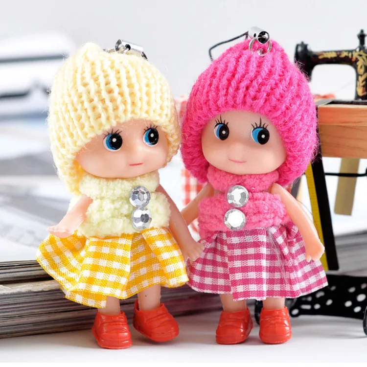 Ha7014f264504405da8e64862a02c574b1.webp 5 Pcs Kids Mini Doll Toys for Girls 8 Cm Cute Soft Plush Skirt Dolls Mobile Phone Pendant Bag Decoration Random Color - Image 2