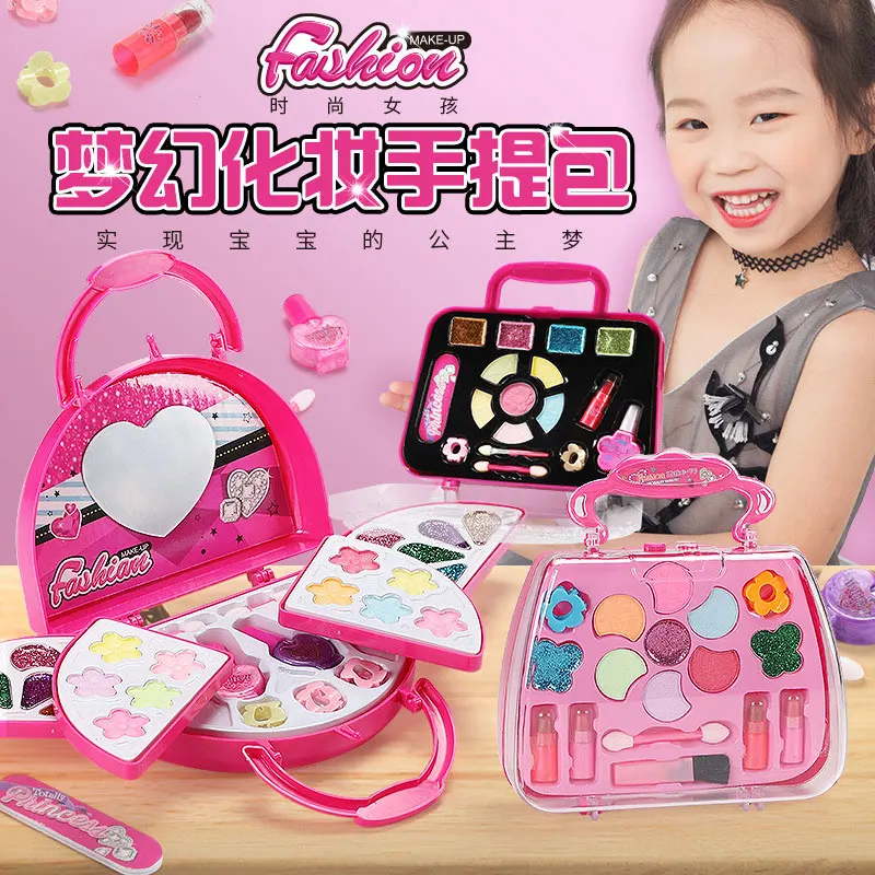 Hba5cacec5d1e406d9459dd63256d1e56K.webp Girl Pretend Play Toy Set Beauty Makeup Cosmetic Bag Handbag Kids Party Toy Makeup Gift Set for 3 4 5 6 7 8 Years Old Girls - Image 3