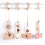 Newborn Baby Wooden Teether Set Handmade Baby Toys Set Wooden Teether Beech Wood Rattle Baby Gift Set Animal Shape Teether - Image 10