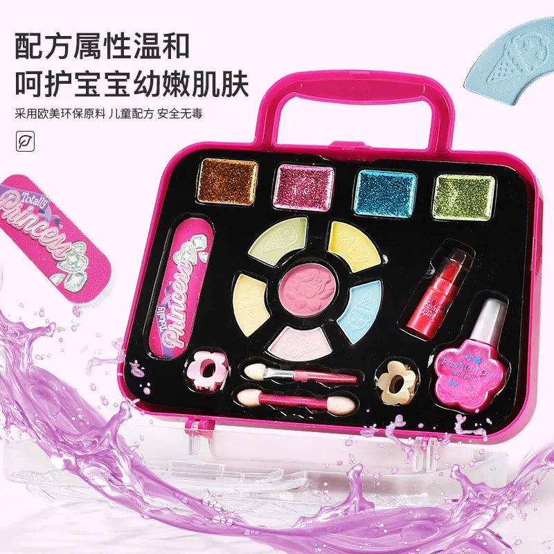 Hd9d97aceb938457d8454342905f0b039f.webp Girl Pretend Play Toy Set Beauty Makeup Cosmetic Bag Handbag Kids Party Toy Makeup Gift Set for 3 4 5 6 7 8 Years Old Girls - Image 4