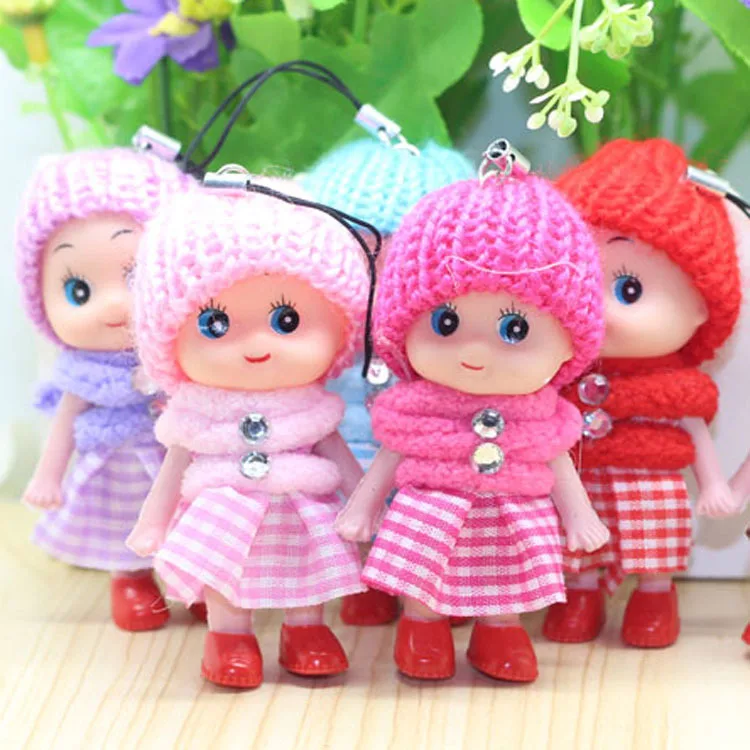 Hfd586c453f204293bcabedda0e7b6a94w.webp 5 Pcs Kids Mini Doll Toys for Girls 8 Cm Cute Soft Plush Skirt Dolls Mobile Phone Pendant Bag Decoration Random Color - Image 1