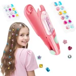 Girls Toys Hair Styling Tool with Reusable Shining Diamonds Pretend Play Toy Gift Hair Gem Stamper Kit Blingling Hair Jewels - Image 2