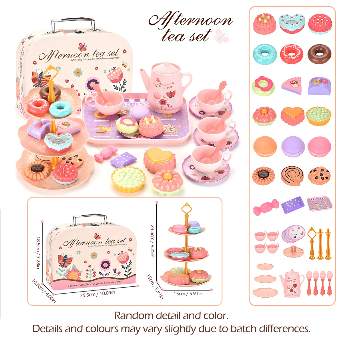 S3cf51990b4b048c7904f8f3a503f6db1p.webp Toy Tea Set for Little Girls.Tea Party Set Toys for Kids Girls Pretend Play Snack Toy.Toddler Afternoon Tea Sets Toys - Image 7